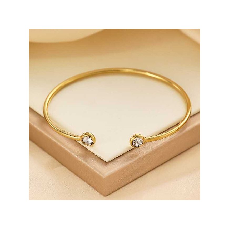 Troli Open one-piece bracelet with zircons – 3
