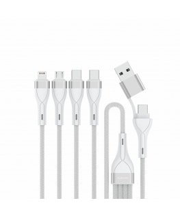 4smarts 541024 USB-kaapeli 1,2 m USB A/USB C USB C/Micro USB-A/Lightning Valkoinen