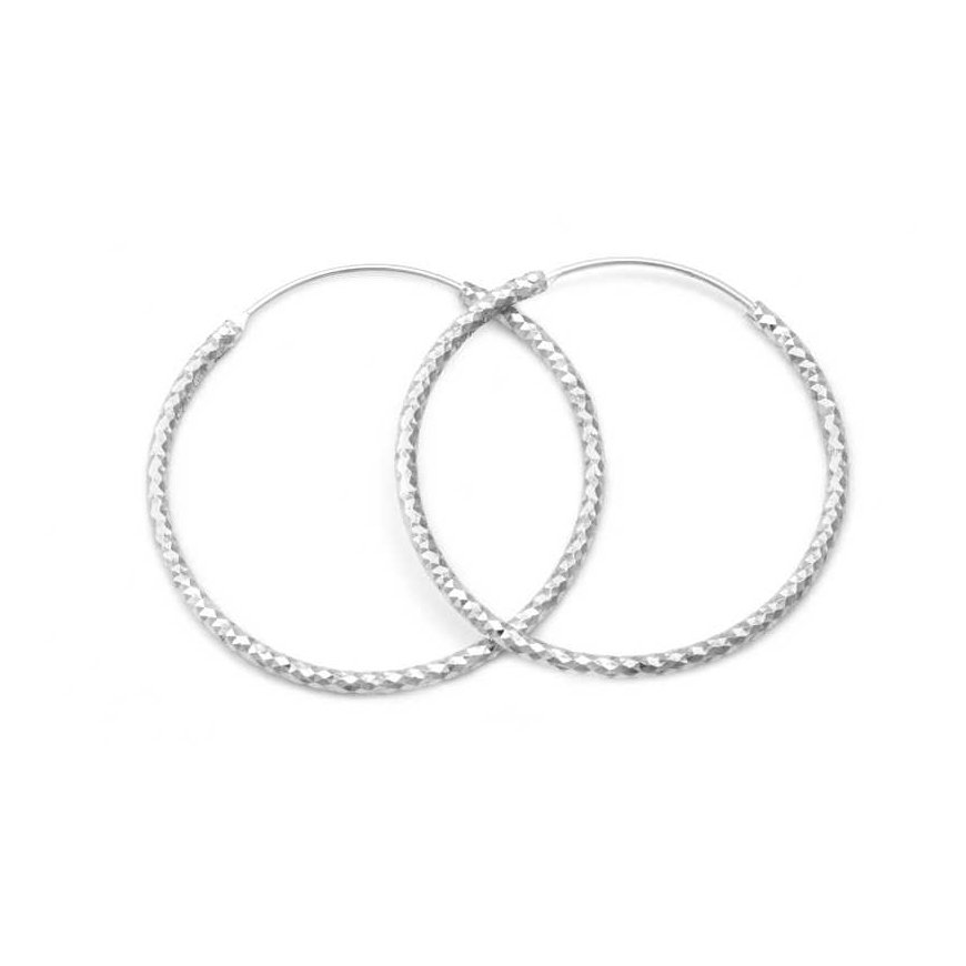 Beneto Luxury round silver earrings AGUC357