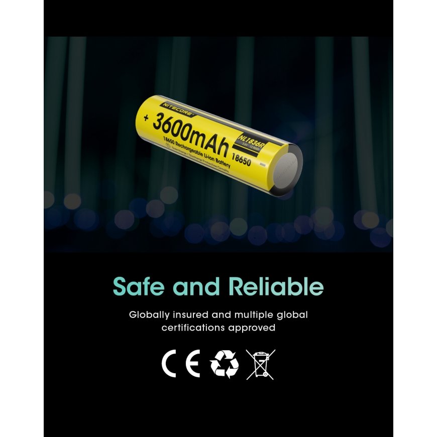 Nitecore NL1836R įkraunama baterija Ličio-jonų (Li-Ion) 3600 mAh 3,6 V – 2