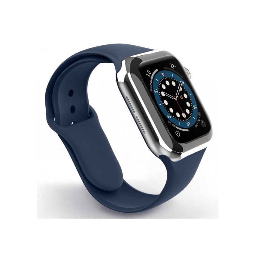 Swissten Silicone Band for Apple Watch 42-44mm Navy - 8595217477155 Kellon hihna