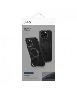 Case UNIQ Swivix for iPhone 16 Pro Max 360 Rotating Kickstand bl