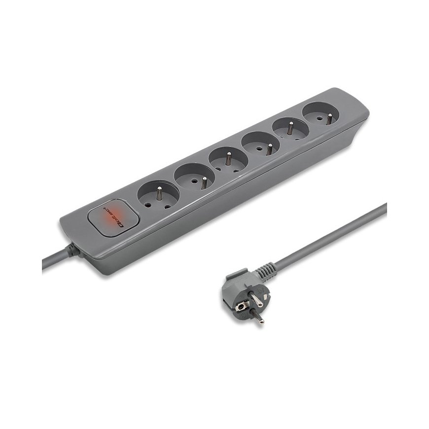 Qoltec 50277 power extension 1.8 m 6 AC outlet(s) Indoor Grey – 2