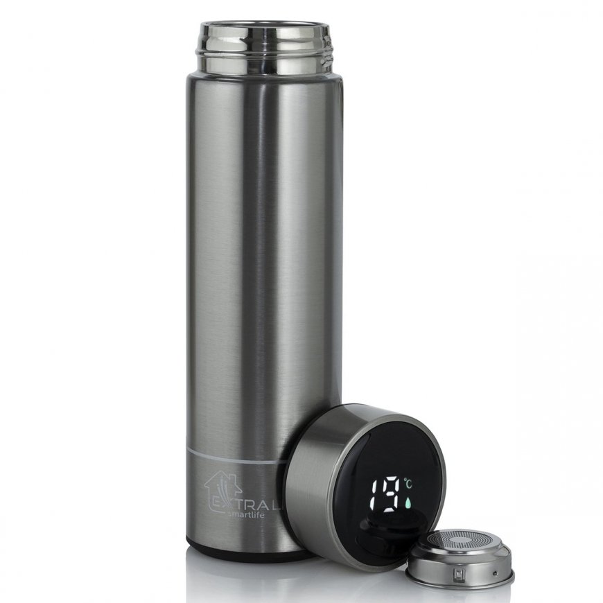 Extralink MUG-SMART500 SILVER matkamuki 500 ml Hopea Ruostumaton teräs
