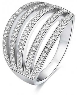 Beneto Silver ring with zircons AGG338