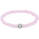 Troli Rose Quartz Heart Beaded Bracelet Troli Rose Quartz Heart Beaded Bracelet