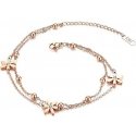Troli Double bronze anklet with flowers Troli Double bronze anklet with flowers