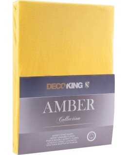 DecoKing Amber isovitettu lakana, keltainen, 90x200 cm, resori
