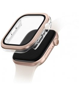 Case UNIQ Voute for Apple Watch Series 10 46mm tempered glass rose gold