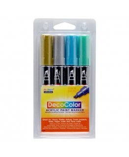 Marvy Uchida Acrylic markers "Marvy Decocolor Acrylic" 315-4M Metallic. 4 pcs