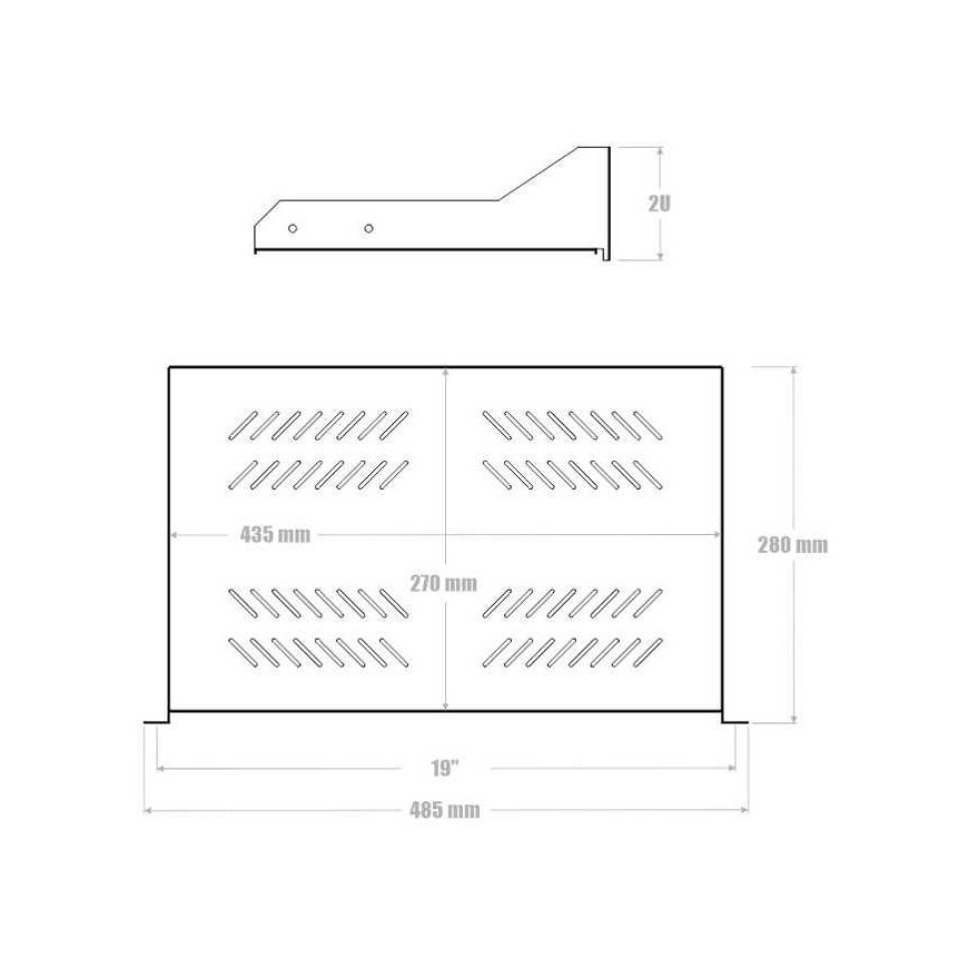 DATACOM 19" rack with perforations 2U 280mm – 3