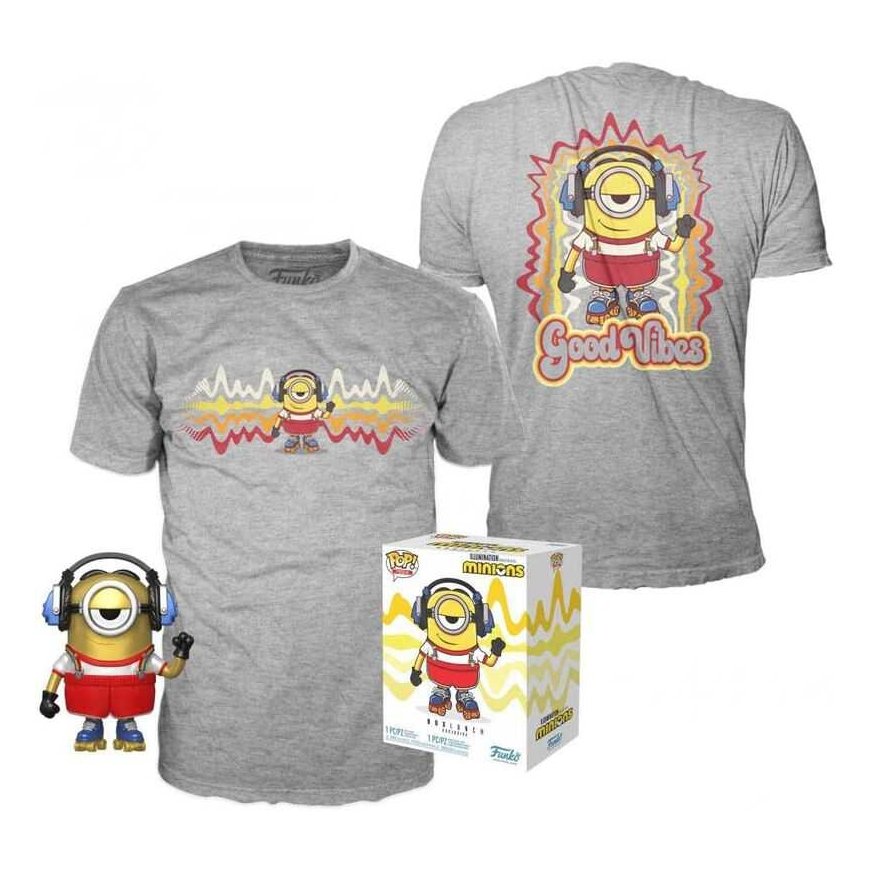 Funko Set figure POP & Tee Minions Roller Skating Stuart Metallic Exclusive