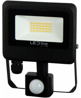 Ulkovalo liiketunnistimella LED 20W neutraali valkoinen 230Vac, 2000lm, IP65, musta, PHOTON, LED LINE