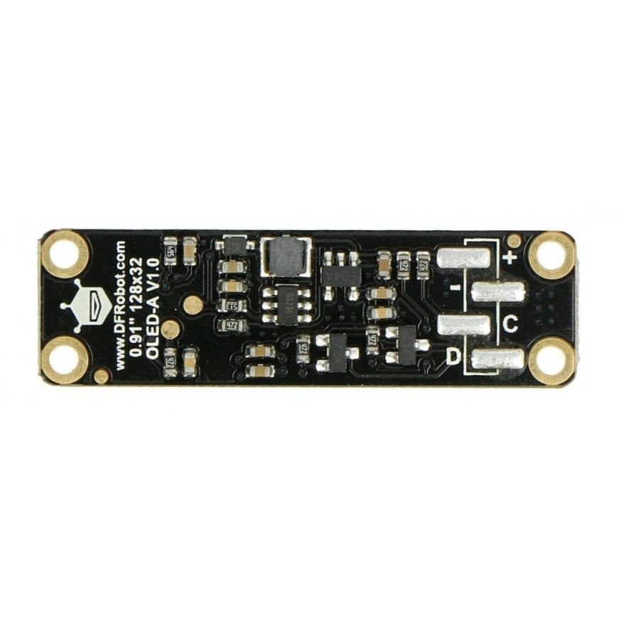 OLED monochrome display 0.91” 128 x 32 px, I2C, with chip pad, DFRobot DFR0647 – 3