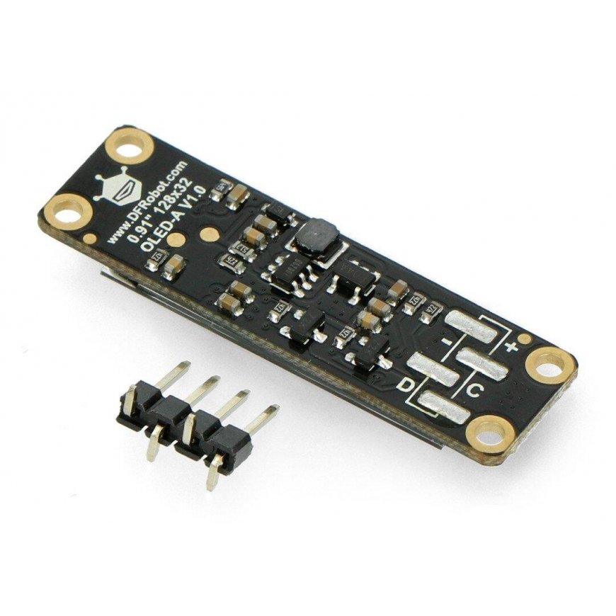 OLED monochrome display 0.91” 128 x 32 px, I2C, with chip pad, DFRobot DFR0647 – 4