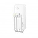 DUDAO K6Pro Universal 10000mAh Power Bank with USB Cable Type C Lightning white Valge DUDAO K6Pro Universal 10000mAh Power Bank with USB Cable Type C Lightning white Valge