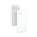 DUDAO K6Pro Universal 10000mAh Power Bank with USB Cable Type C Lightning white Balts DUDAO K6Pro Universal 10000mAh Power Bank with USB Cable Type C Lightning white Balts