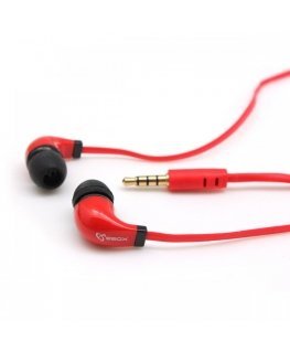 Sbox Stereo Earphones with Microphone EP-038 red