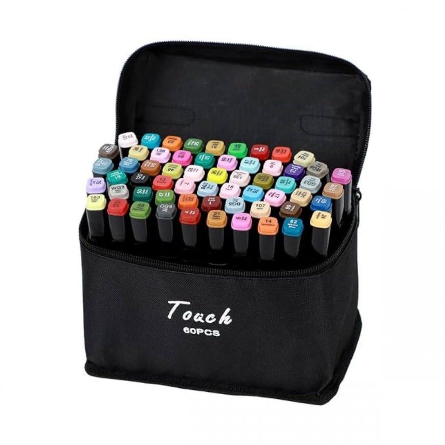 Extralink MARKERY 60SZT marker 60 pc(s) Brush/Bullet tip Black, Coral, Mint, Moka, Sky