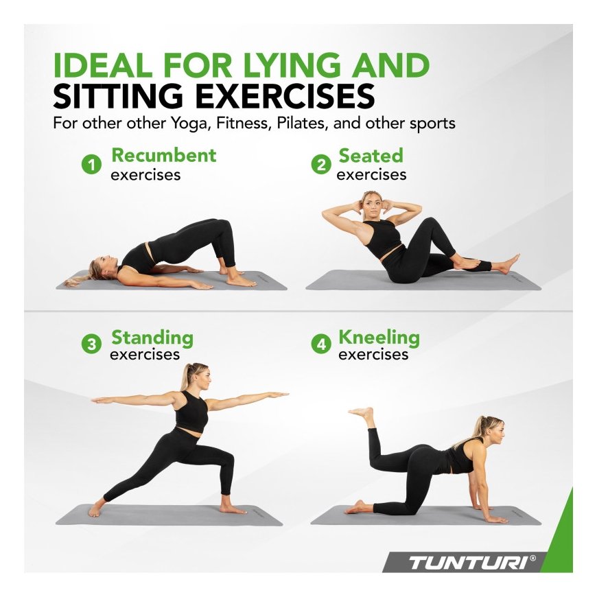 Joogamatto Tunturi Yogamat 8mm, harmaa – 5