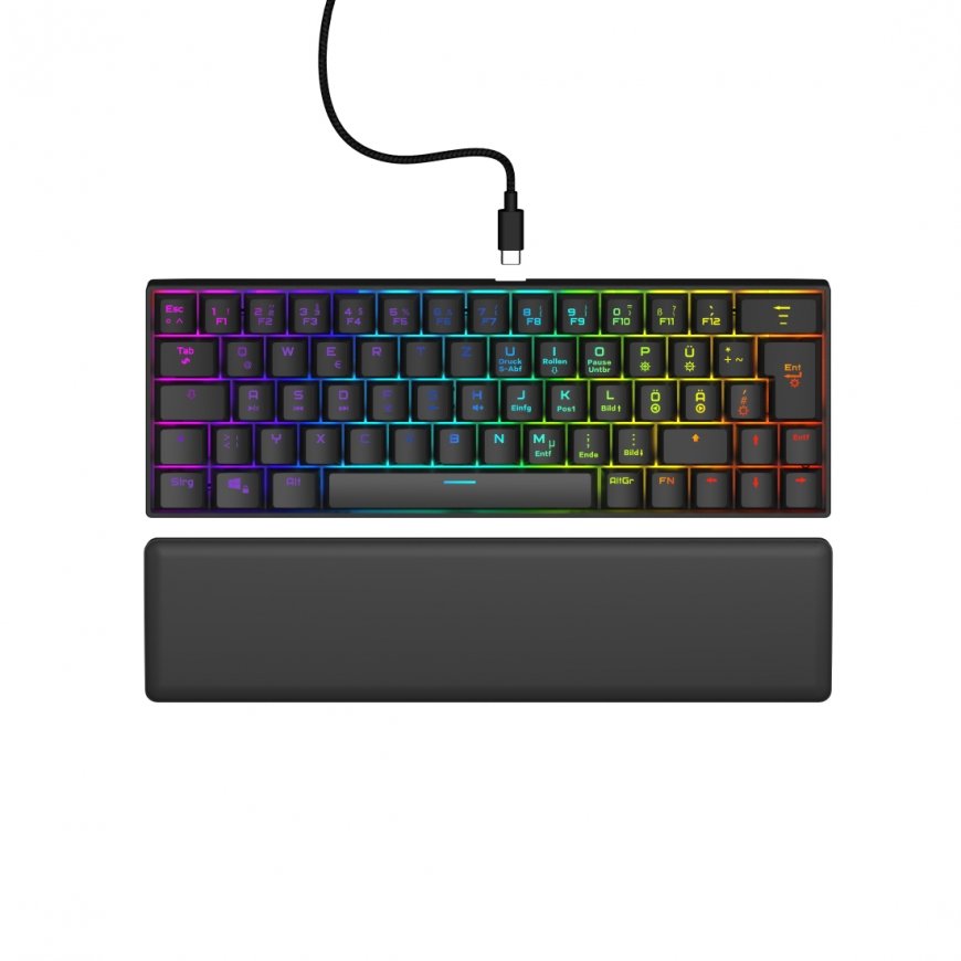 Hama Exodus 760 klaviatūra Žaidimams USB QWERTZ Vokiečių Juoda