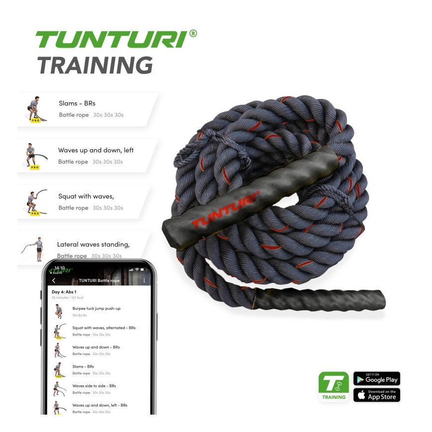 Mācību virve TUNTURI Kaujas virve 12m – 4