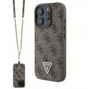 Guess PU 4G Metal Logo Crossbody Strap Case for iPhone 16 Pro Br Guess PU 4G Metal Logo Crossbody Strap Case for iPhone 16 Pro Br