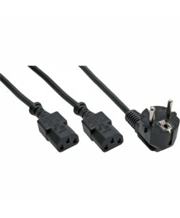 InLine 4043718012886 toitekaabel Must 1,8 m Pistikupesa tüüp F 2 x C13 pistikut