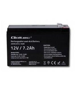 Qoltec 53062 UPS-aku Suletud pliiaku (VRLA) 12 V 7,2 Ah