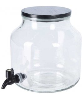 Home Styling Collection Glass jar with tap and pine wood lid, 5.2 l