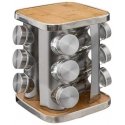 5five Simply Smart Spice Rack, 12 Jars, Bamboo and Stainless Steel