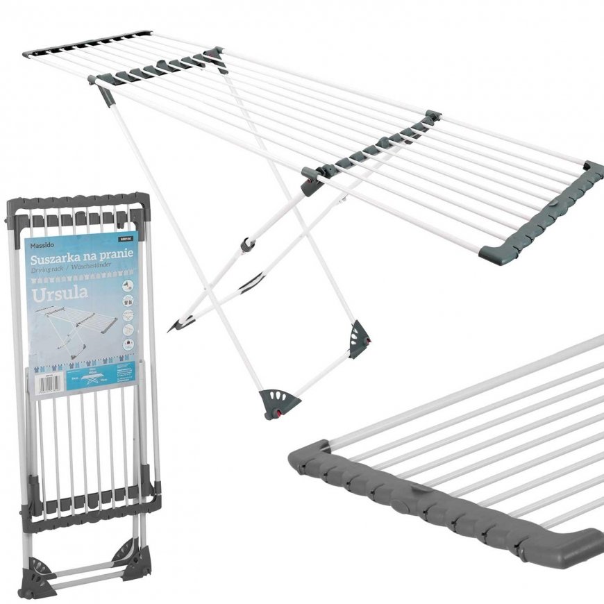 Massido Clothes dryer with wheels, telescopic Ursula, 20 meters