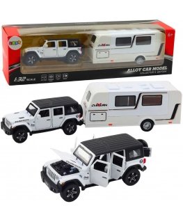 Lean Toys Auton katumaasturi Matkailuauto Metallikäyttöiset valosarjat Sounds White 1:32