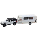 Lean Toys Car SUV Camper Metal Powered Lights Set Sounds White 1:32