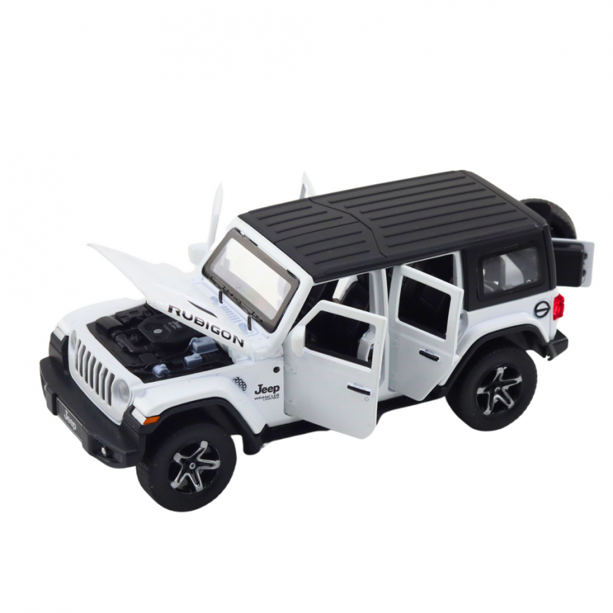Lean Toys Car SUV Camper Metal Powered Lights Set Sounds White 1:32 – 3