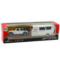 Lean Toys Car SUV Camper Metal Powered Lights Set Sounds White 1:32