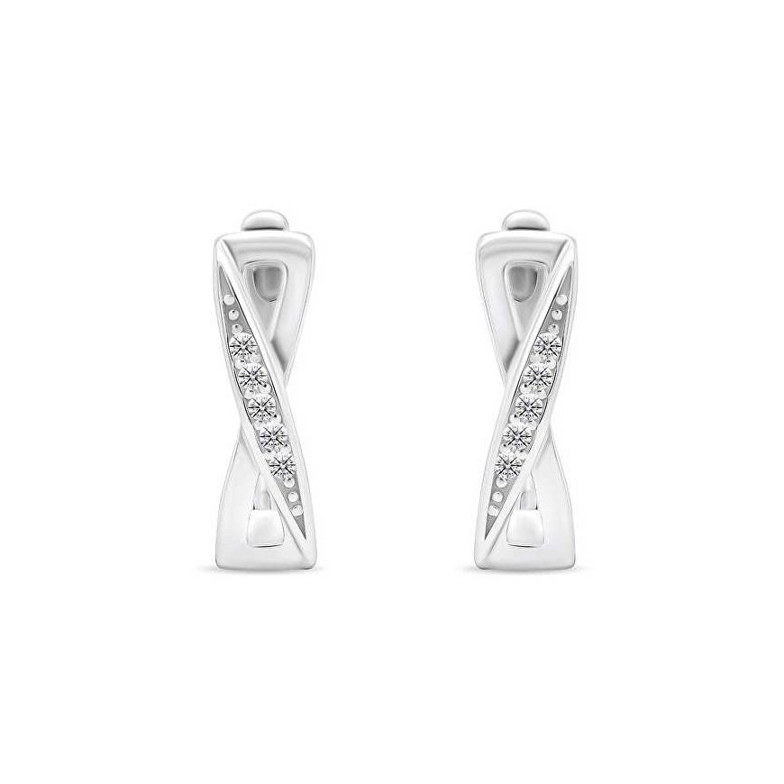 Brilio Silver Beautiful silver earrings with zircons EA462W – 2