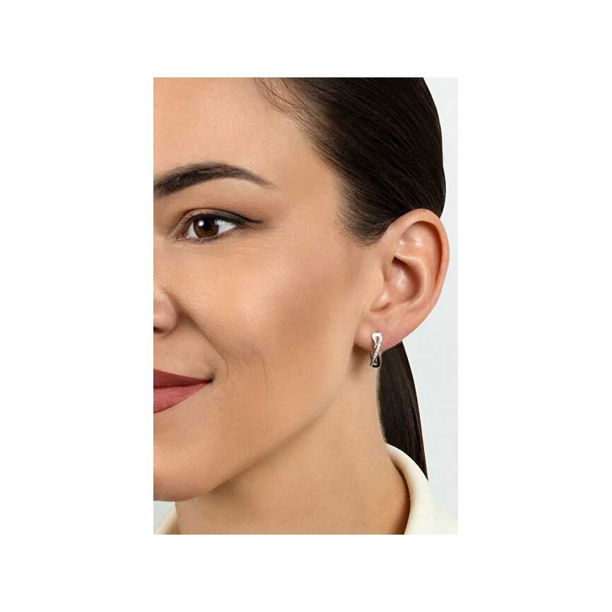 Brilio Silver Beautiful silver earrings with zircons EA462W – 3
