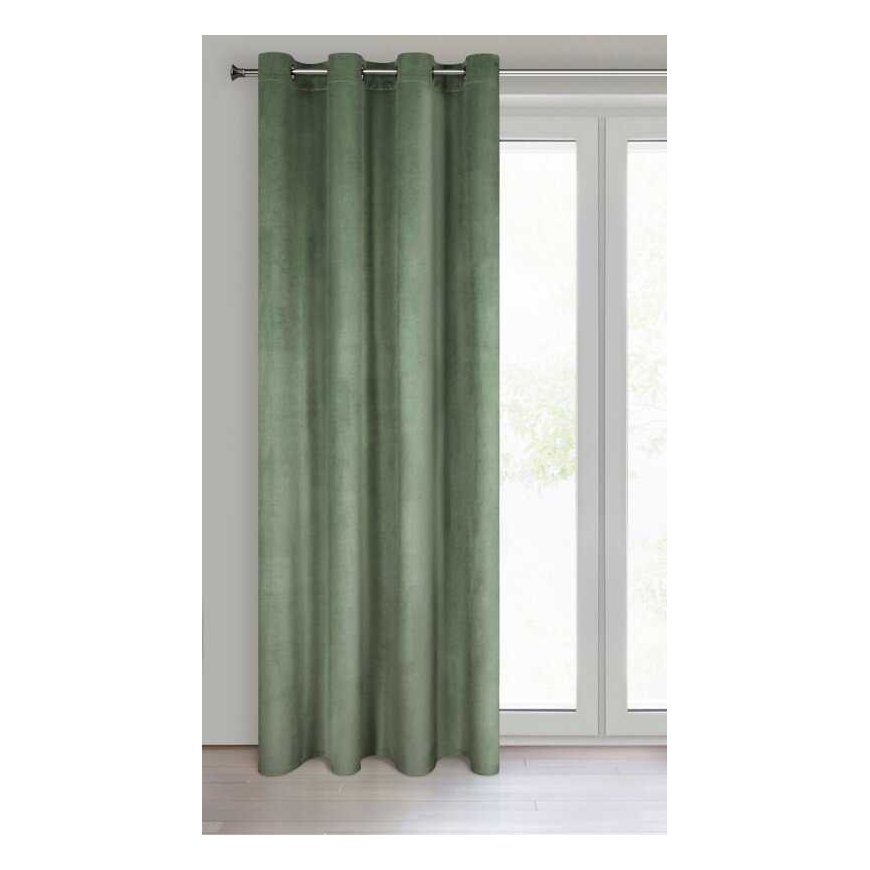 Eurofirany Curtains 140x250 Rosa mint dark velor ready for eyelets D91 – 2