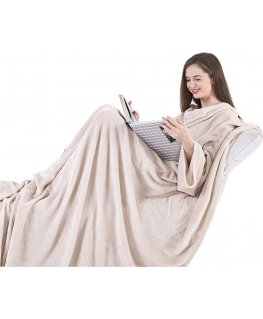 DecoKing Lazy throw, beige, 150 cm x 180 cm