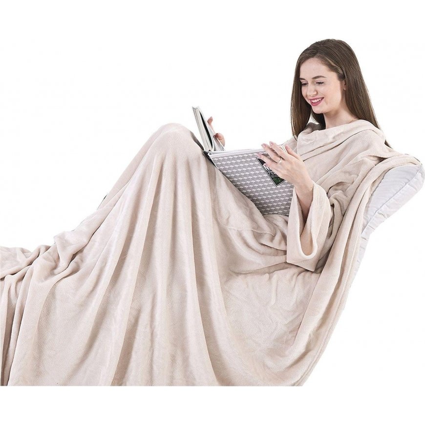 DecoKing Lazy throw, beige, 150 cm x 180 cm