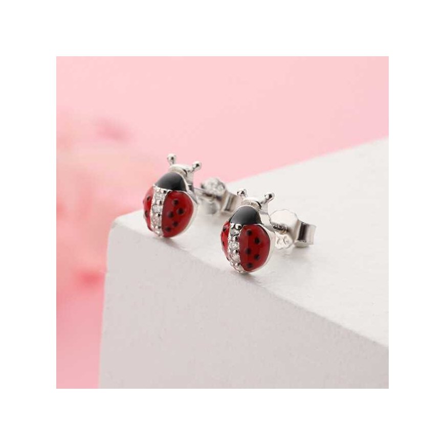 Moiss Žaismingi susegti auskarai iš sidabro Ladybugs E0000672 – 3