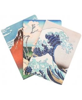 ERIK The Great Wave of Kanagawa Hokusai pack 3 A5 notebooks