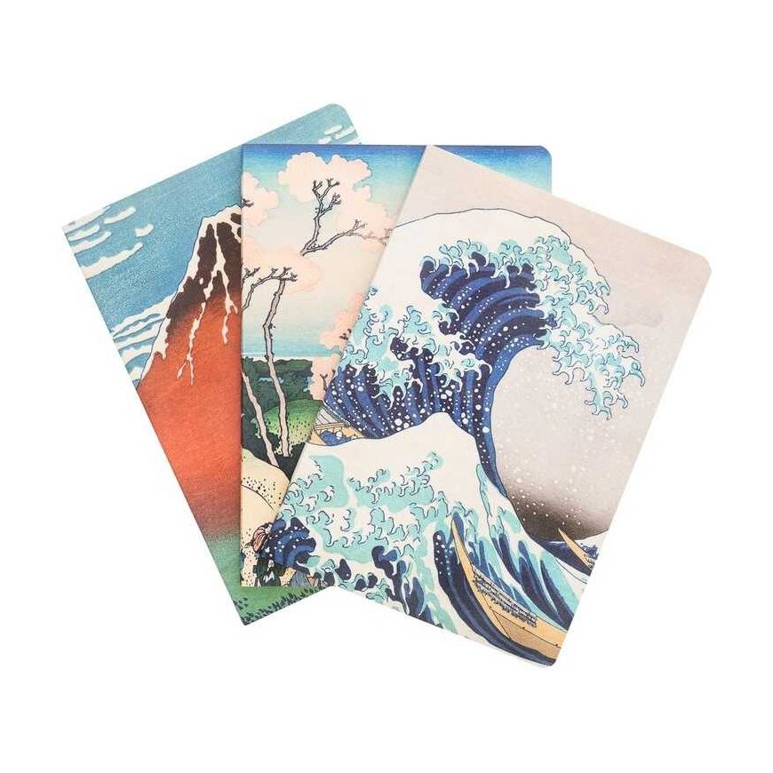 ERIK The Great Wave of Kanagawa Hokusai pack 3 A5 notebooks