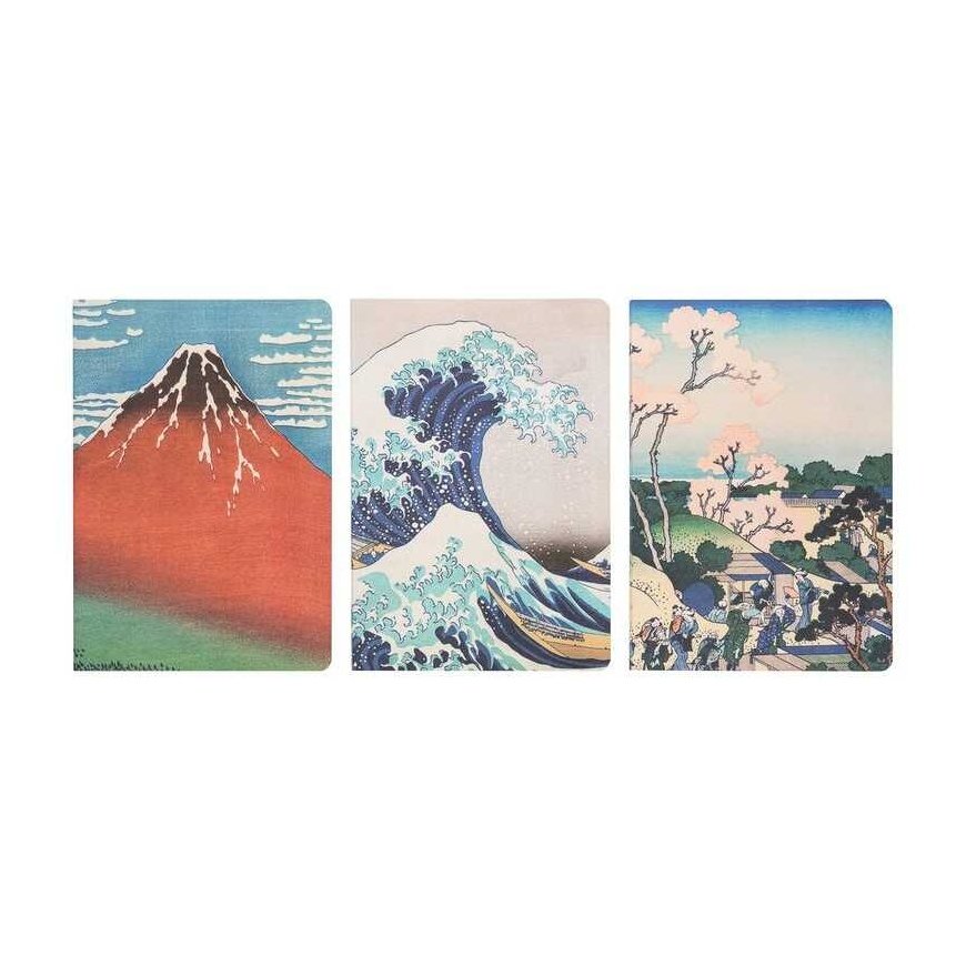 ERIK The Great Wave of Kanagawa Hokusai pack 3 A5 notebooks – 2
