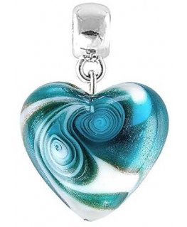 Unique Azure Storm pendant made of Lampglas pearl S19