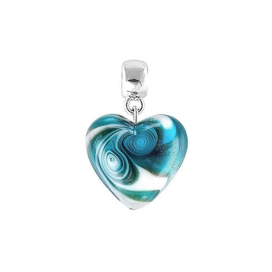 Unique Azure Storm pendant made of Lampglas pearl S19
