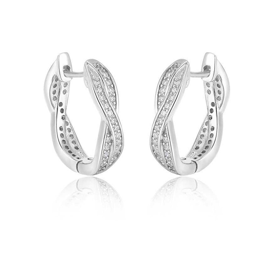 Beneto Round silver earrings AGU1201