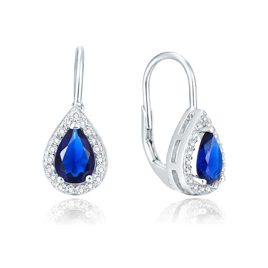 Beneto Silver earrings with blue zircons AGUC2226