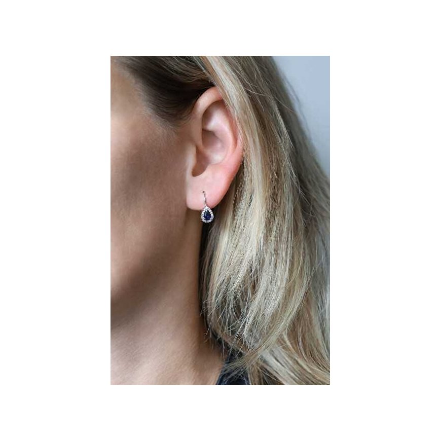 Beneto Silver earrings with blue zircons AGUC2226 – 2